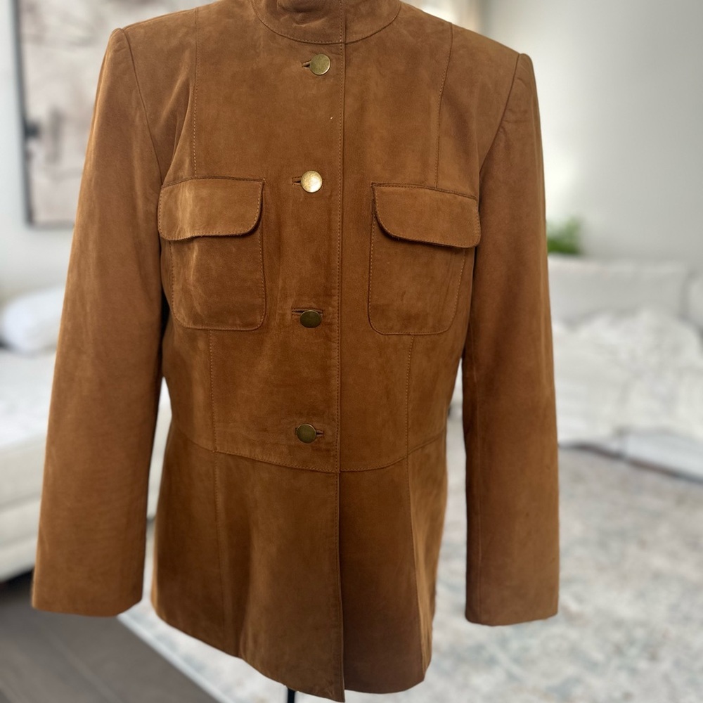 Talbots Vintage Genuine Leather Blazer Jacket